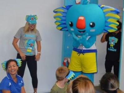 MEDIA RELEASE: GC2018 mascot Borobi meets star struck young fans from AEIOU